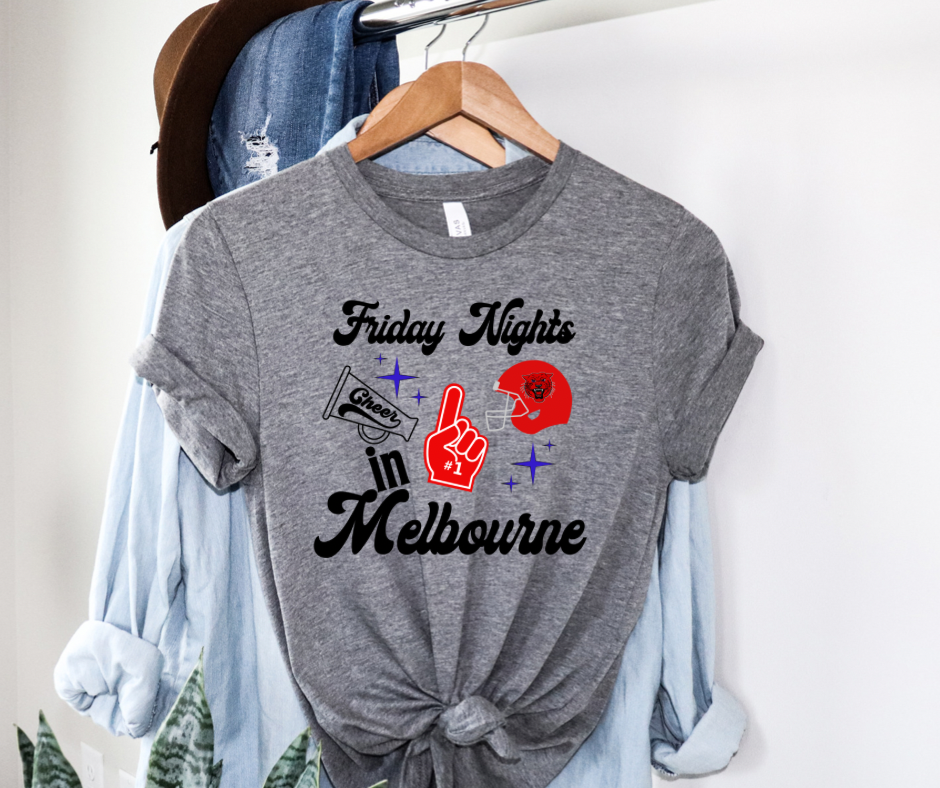 Friday Nights in Melbourne Bearkatz Football Gray Graphic Tee