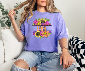 Lala Flower Frame Violet Comfort Colors Graphic Tee