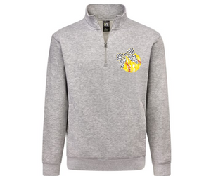 Softball Bow Quarter Zip Gray Pullover