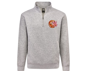Basketball Bow Quarter Zip Gray Pullover