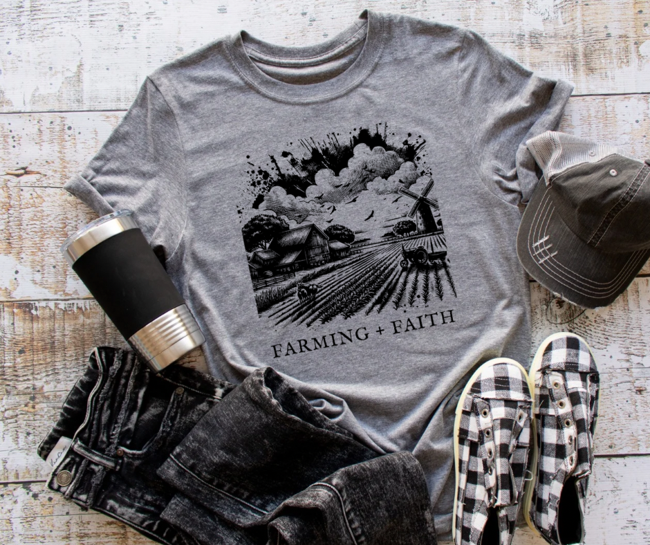 Farming and Faith Bella Canvas Graphic Tee