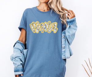 Mama Blue Toile Print Bella Canvas Graphic Tee