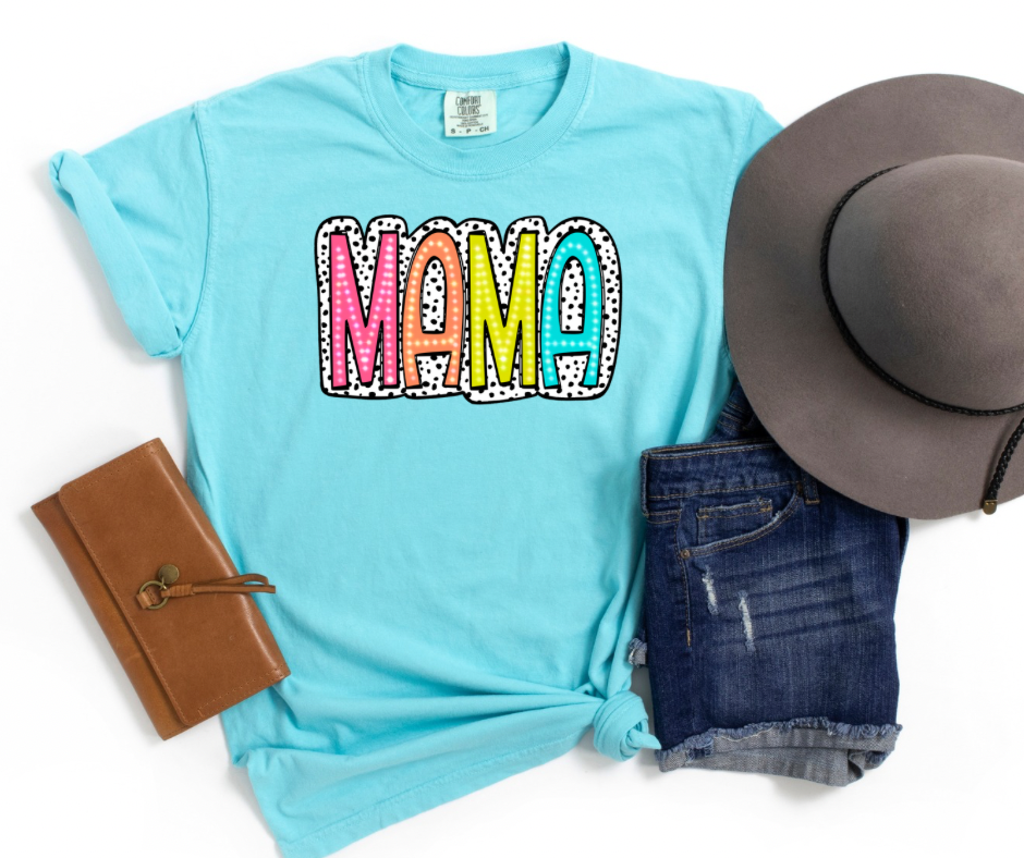 Mama Bright Dots Comfort Colors Graphic Tee