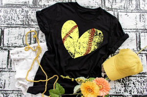 Softball Heart Graphic Tee