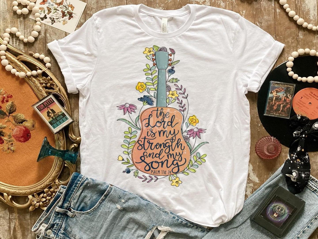 The Lord Is My Strength & My Song Guitar Graphic Tee