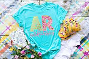 Arkansas Mint & Pink Floral Turquoise Graphic Tee